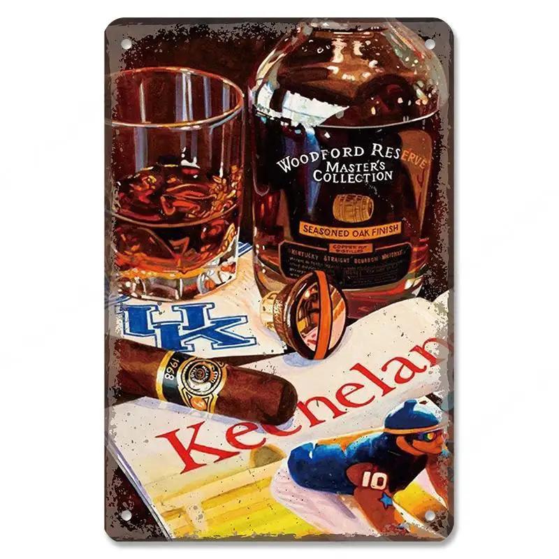 Vintage Bar Whisky Plaque Metal Club Tin Metal Logo Badge Girl Decor Garage Club Bar Men's Cave Bar Cafe Wall Decoration