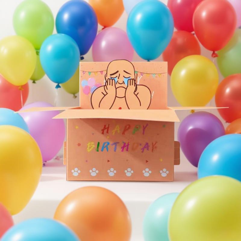 1Pcs Humorous 3D Terrifying Bald Character Design Whimsical Card Hilarious Happy Birthday Card Diy Accessories