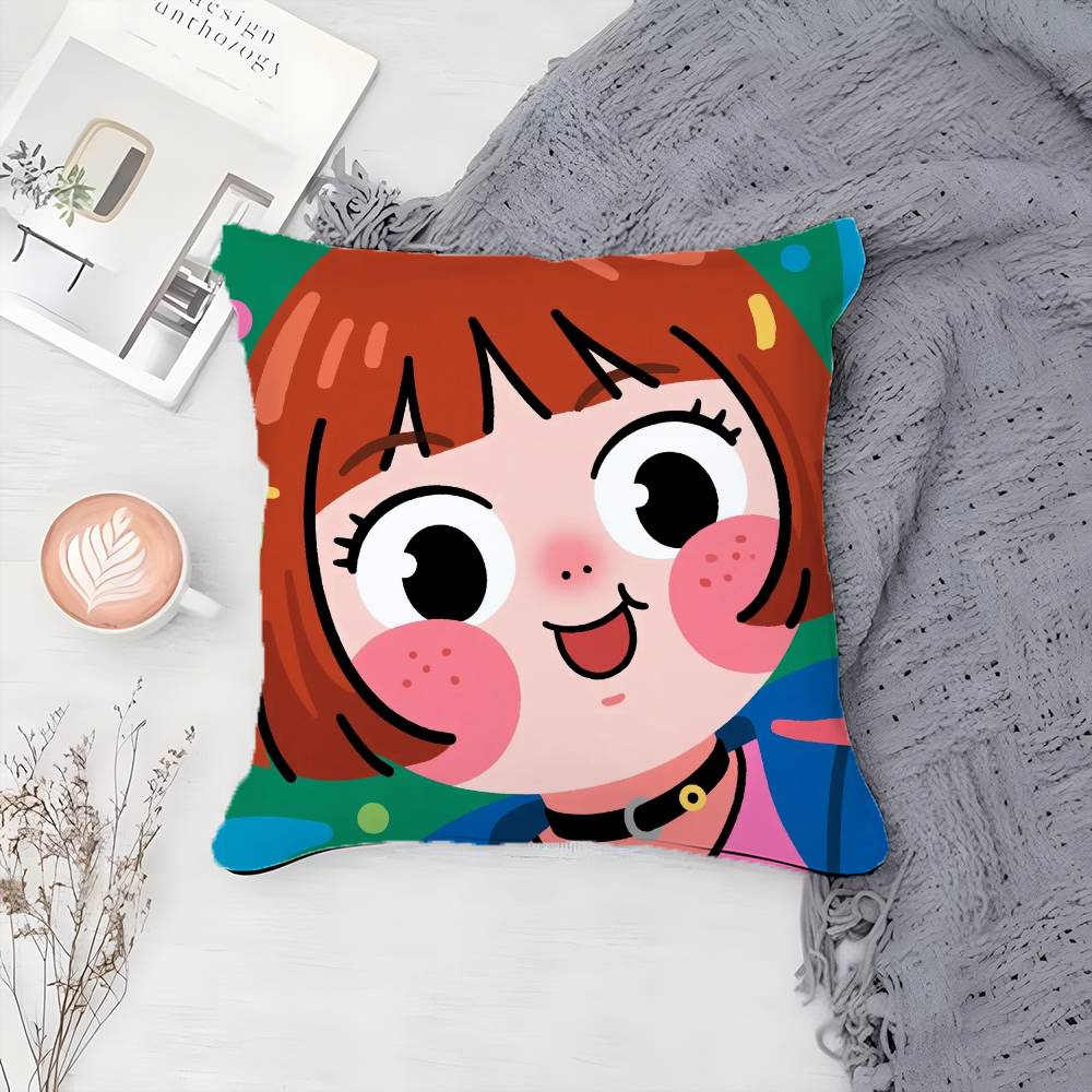 

Забавная Милая Девушка Мультяшная Наволочка с Принтом Наволочка Гостиная Диван Подушка Чехол Декор Комнаты Спальни 12x12Inch