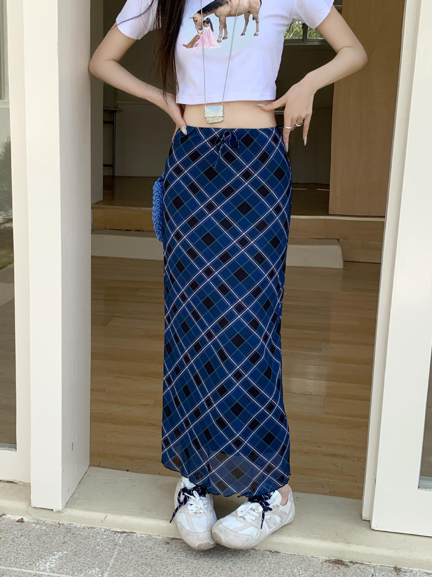 Plus Size Women s High-Waisted Plaid Bodycon Skirt 4XL (for 90-100 kg)