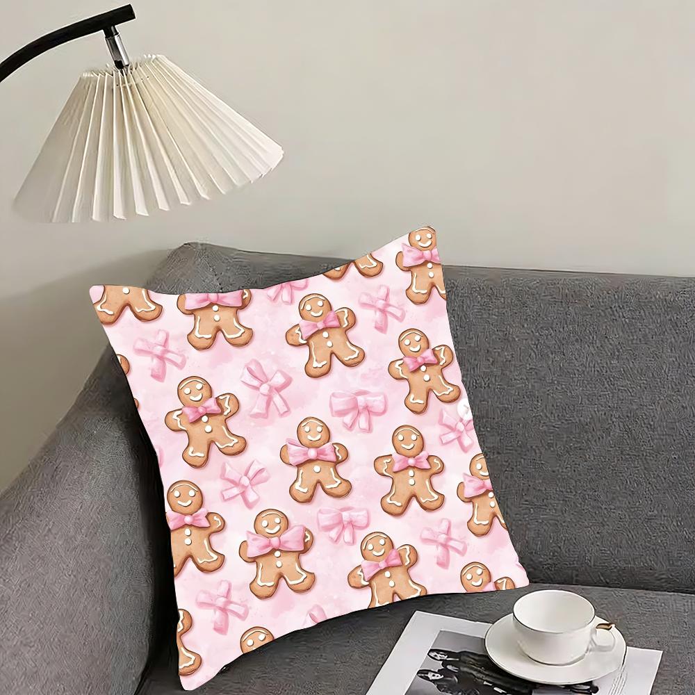 Cookie Run Kingdom Gingerbrave Cushion Cover Reversible Plush Pillow Cover – For car, sofa, bedroom, perfect as a gift.