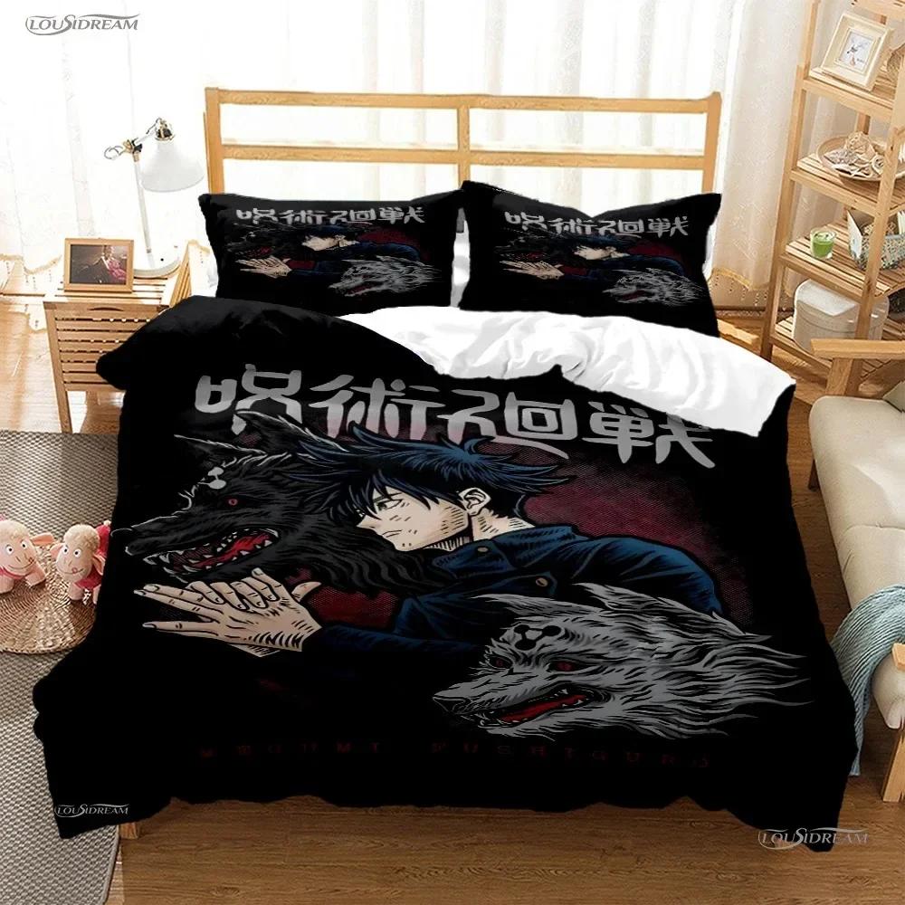 Carton Anime Jujutsu Kaisen 4 Season Bedding Set Print With Pillowcase Bed Duvet Cover Soft Single Double Queen Super King Size