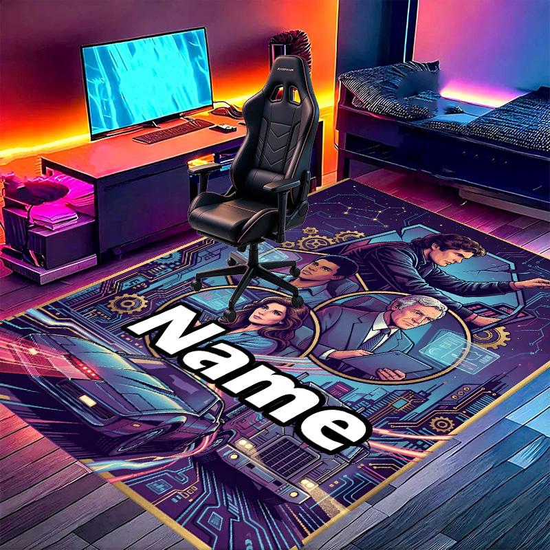 Custom Name Personalized Knight Rider Print Carpet, Versatile Home Decor Rug, for Playroom, Apartment, Balcony, Entryway, Hallway Gift