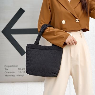 Niche Design Simple Casual Cotton Rhombus Handbag Shoulder Bag Versatile Trend Underarm Bag Women