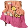 Cute Giraffe Flannel Throw Blanket – Playful Cartoon Design, Soft Cozy Fleece for Home, Office, Sofa & Car – All-Season Use
