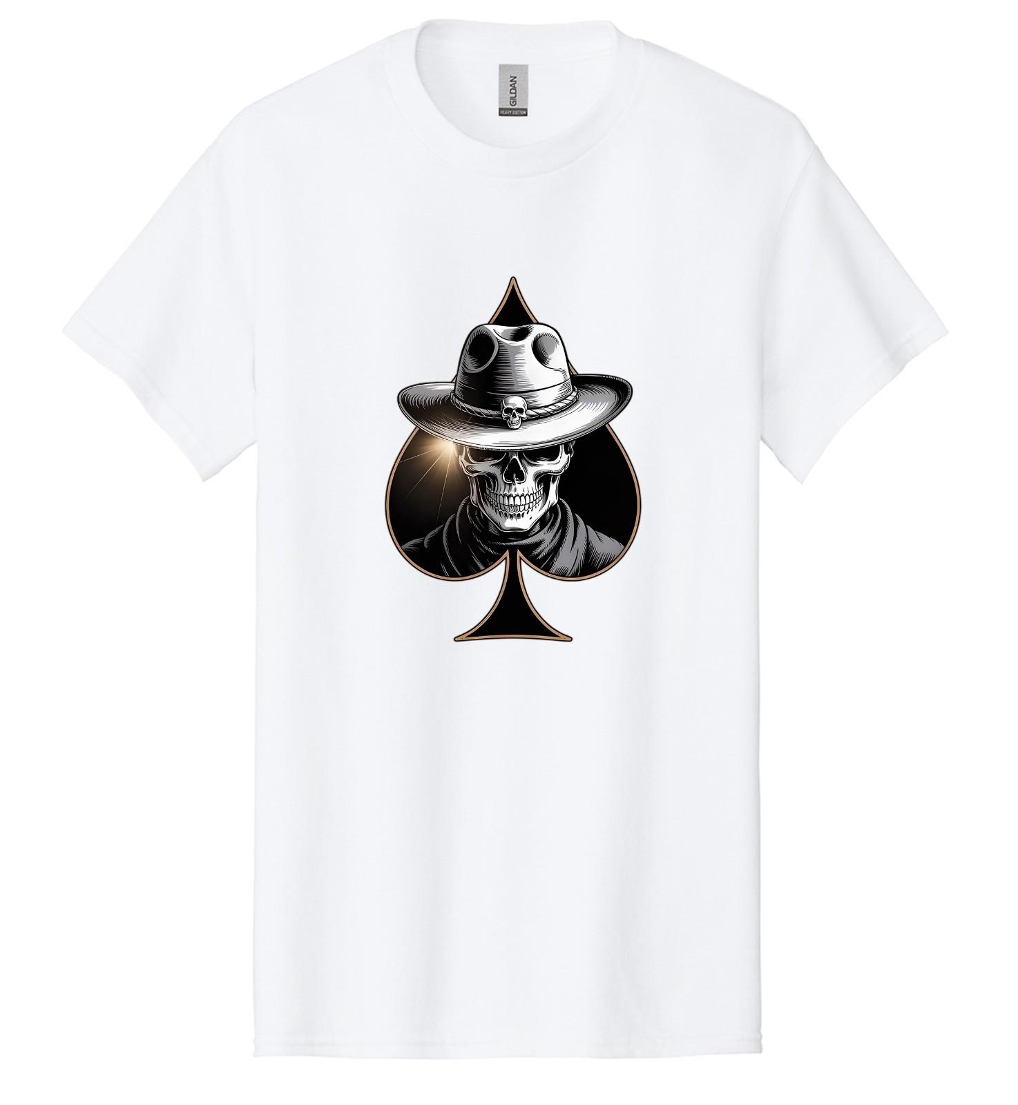 

American Spade Horror Skull Hat Halloween Party Men s T-Shirt USA New Gift Tee 5XL різнокольоровий