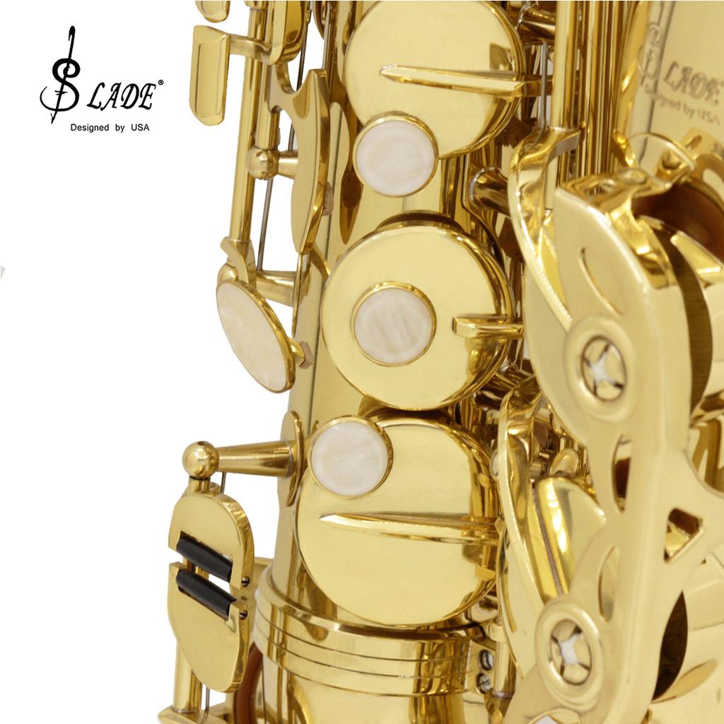 SLADE Eb Alto Saxophone E Flat Brass Electrophoresis Gold Sax Professional Woodwind Instrument with Saxofone Case Accessory