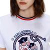 Karl Lagerfeld Sports Outdoor Commuting Light Luxury Printed Pattern Velour Short Sleeve Regular T-Shirt Women Tops White M21L1721