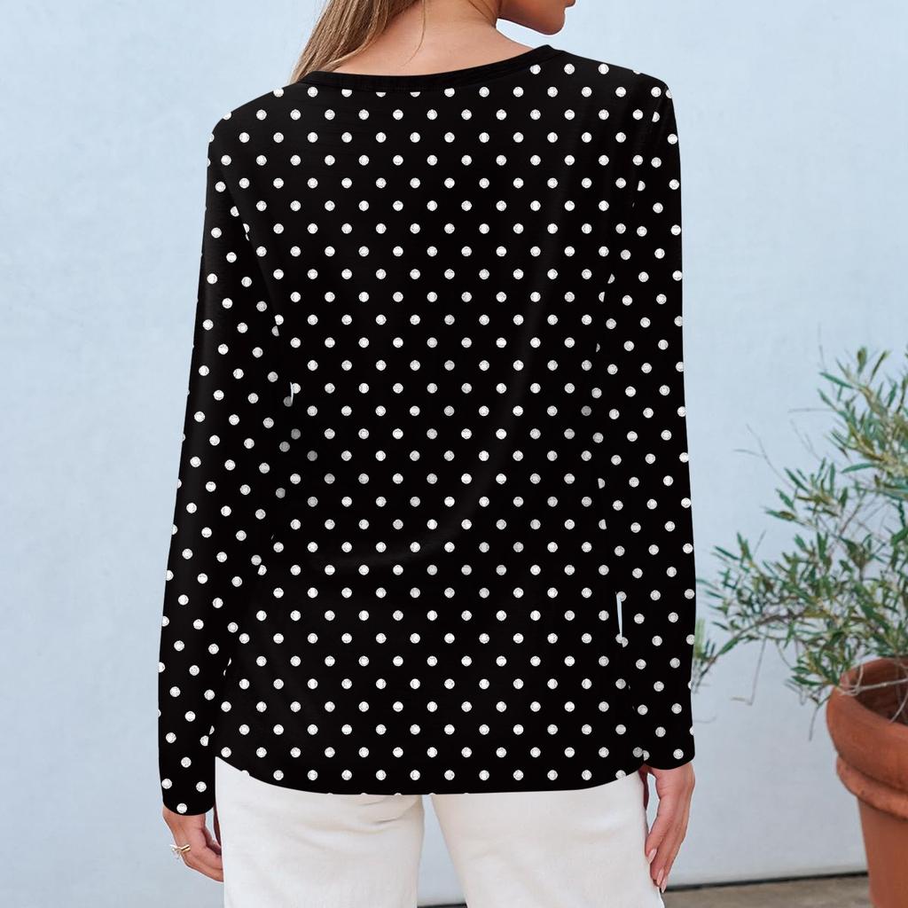 Women's Daily Casual Long-sleeved Printed O-neck Top