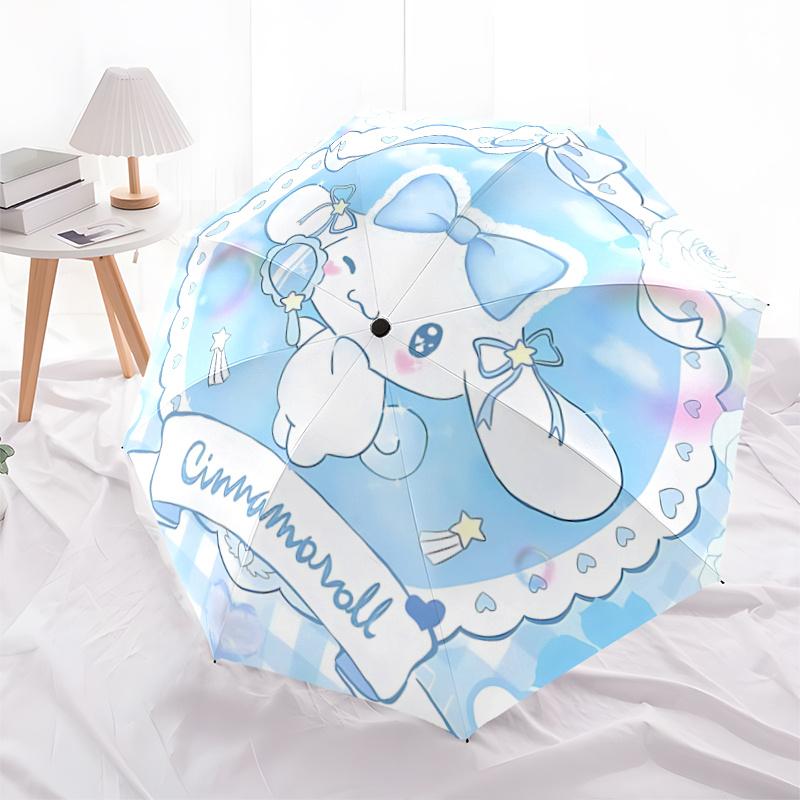 

1pc Cinnamoroll Automatic Folding Umbrella - Portable 3-Fold Design with Iron Frame, Perfect for Fans, Travelers, Daily Use, and Festive Gifts.A012