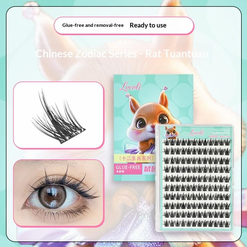 60/90/100/120 Eyelashes No Glue Fake Lashes Extensions Reusable Eyelashes Glue-Free False Eyelashes Individual Lashes Makeup