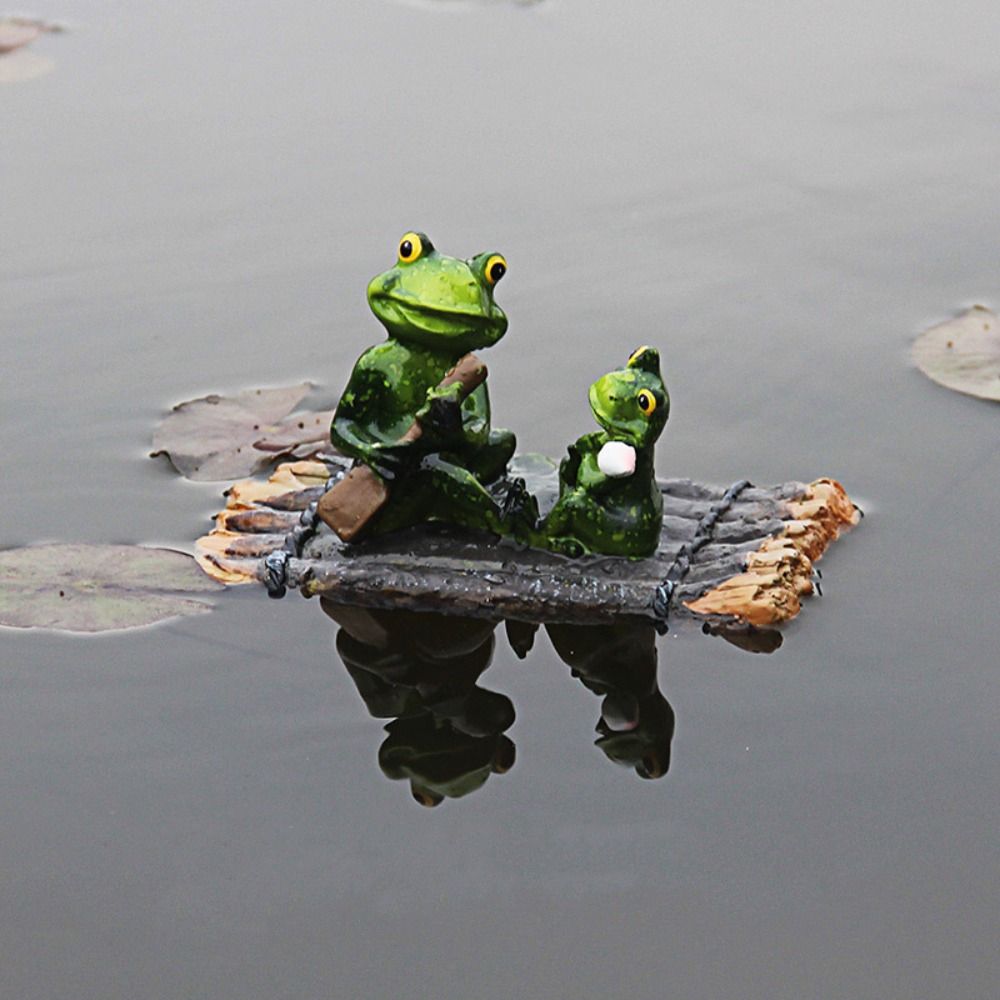 Resin Animal Sculpture Cartoon Floating Pond Ornament Funny Miniatures Figurine  Desk