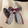 Lace bow Keychain Hollow Red Ribbon Cherry Y2k Fashion Design Charm Delicate Backpack Key Chain Valentine's Day Gift Accessories