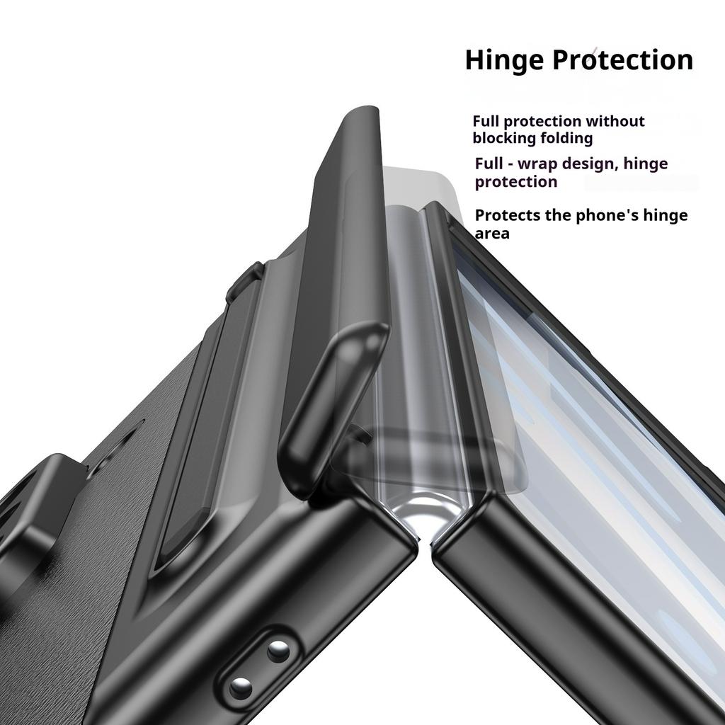 leather Case for Samsung Galaxy Z Fold 8 Ultra ZFold 7 6 5 4 3 W25/Fold SE(Slim) Hinge Protection Shell with Screen Film&pen