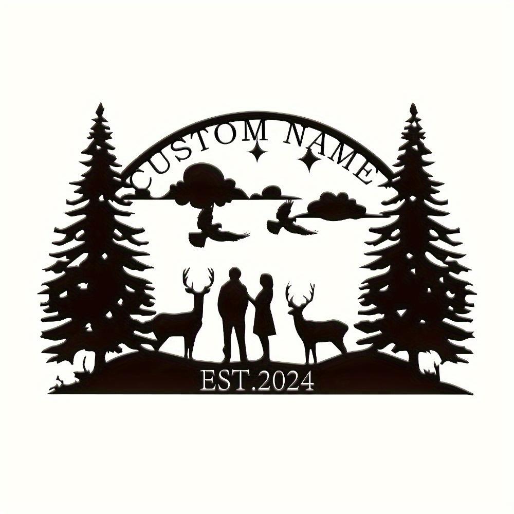 Unique Custom Made Metal Wall Art Elk Trees Design Indoor Outdoor Gift Housewarming