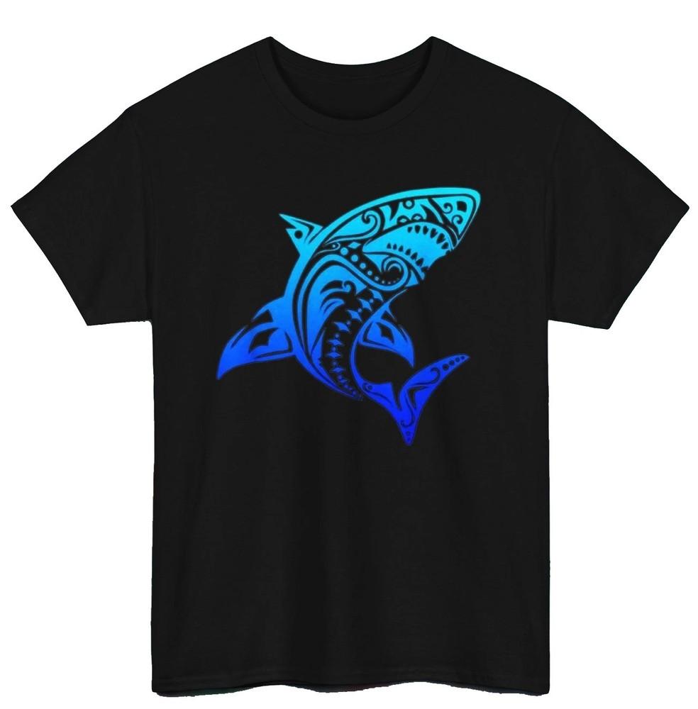 Tribal Shark  | Polynesian Shark Design | Ocean Lover Tee S-5XL Unisex T-Shirt S
