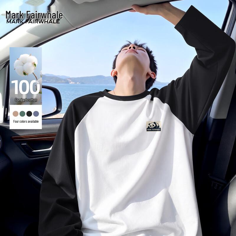 Mark Fairwhale Men's Retro Color-Block Long Sleeve T-Shirt