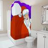 TU Santa Claus Shower Curtain Christmas Bathroom Decor Festive Holiday Pattern Waterproof Fabric Backdrop Festive Home Decor