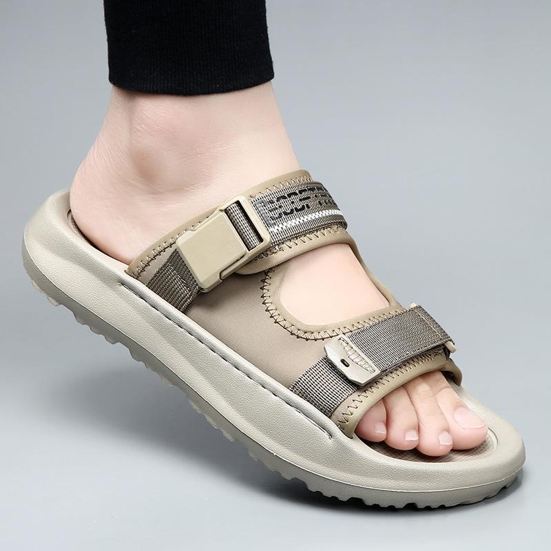 European station sandals men's summer wear casual beach shoes men's driving EVA outsole non-slip and wear-resistant slippers