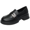 Chunky Loafers Shoes 2025 Spring Women Japanese Style Slip On Black Single Pumps Shoes Women Girls Thick Sole Heel