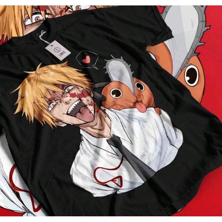 Anime CSM Denji Power Black T Shirt UNISEX S