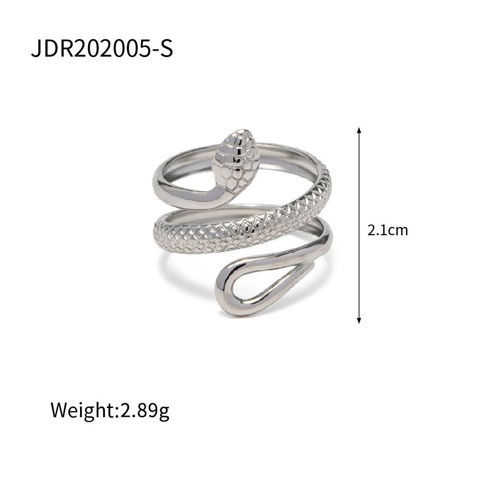And Versatile Fashionable Stainless Steel Snake Ring Featuring Unique Geometric Shape For Women