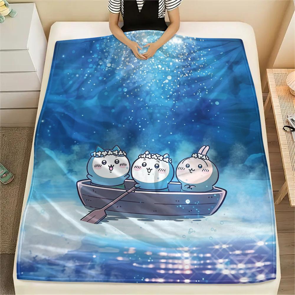 Chiikawa Flannel Blanket, High quality Comfortable for All Seasons, Home Decor, Warmth and Comfort