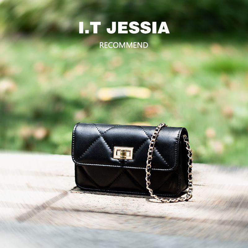 

Full-Grain Sheepskin Graceful Rhombus Chain Bag Women 2025 New Versitile Fashion Mini Small Bag Advanced Texture Black