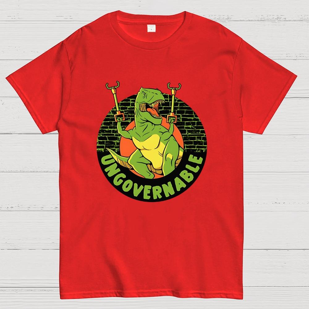 Become Ungovernable Funny Dinosaur Cotton Casual Cool Loose T-Shirt