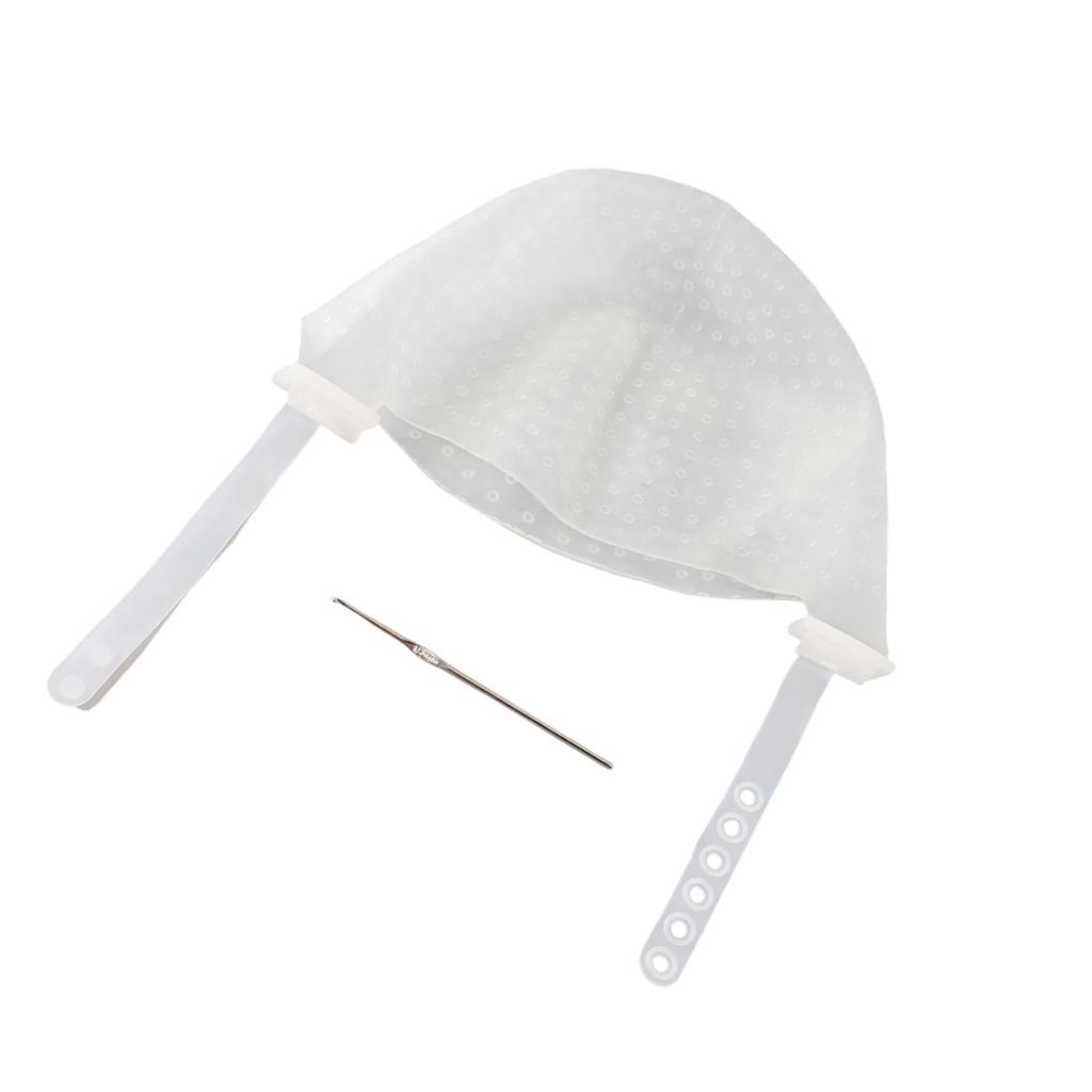 Hair Coloring Highlighting Hat Silicone Reusable DIY Hair Dyeing Hat Tool for Beauty Salon White