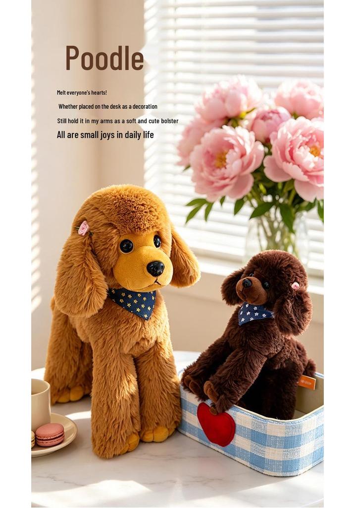 Lying Poodle Plush Toy - Dog Doll Birthday Gift