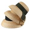French Hepburn Style Straw Hat for Men and Women Hand-woven Natural Wheat-colored Ribbon Decorated Sun Hat Beach Wedding Hat