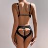Sexy Lingerie Sexy Sexy See-through with Breast Pad Three-Piece Set