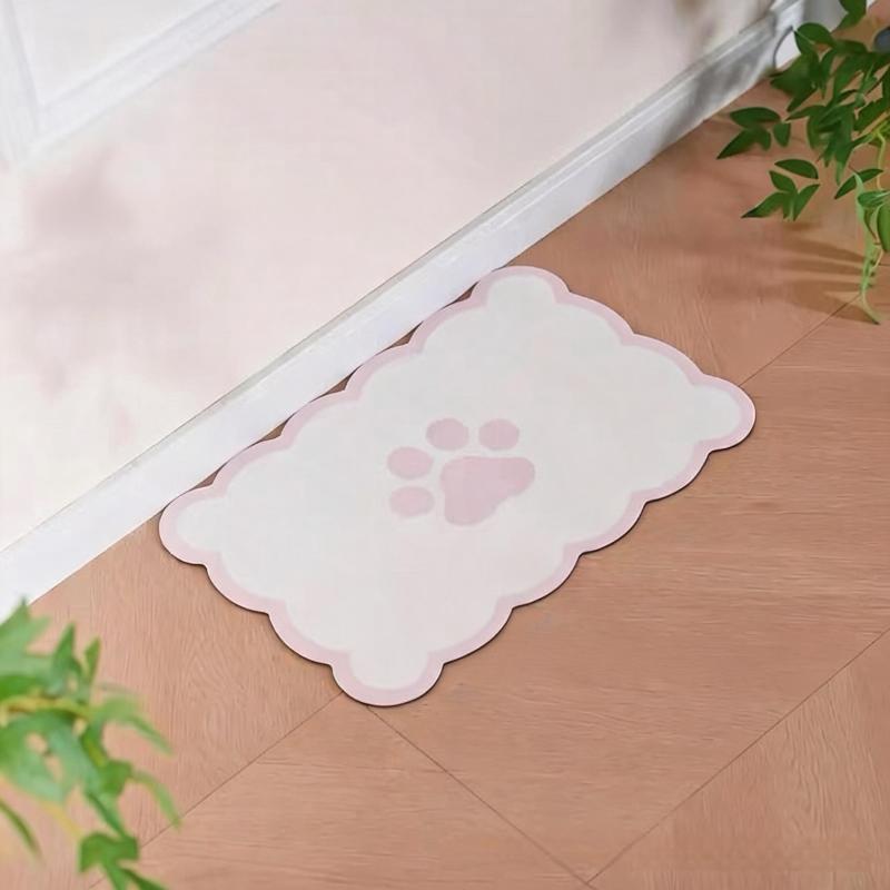 Waterproof Non Slip Pet Feeding Mat Absorbent Wavy Edge Easy Clean Pad for Cats Puppy Pet Feeding Supplies