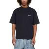 Balenciaga T Shirt Loose Fit Men's Dark Blue 612966TJV873967