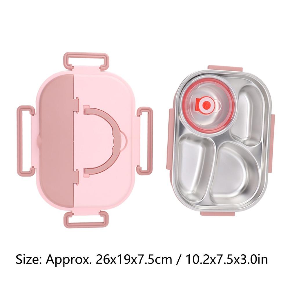 4 Compartments Lunch Storage Container 304 Stainless Steel Thermal Lunch Box  For Picnics