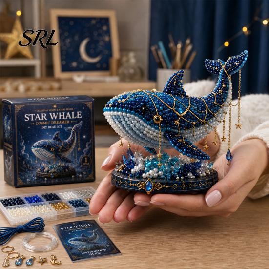 DIY Heimdekoration Bastelset Mythisches Tier Perlen für Anfänger, 3D Perlenherstellung mit Kristallanhänger Perlen Anleitung, Einzigartige Designs Glas