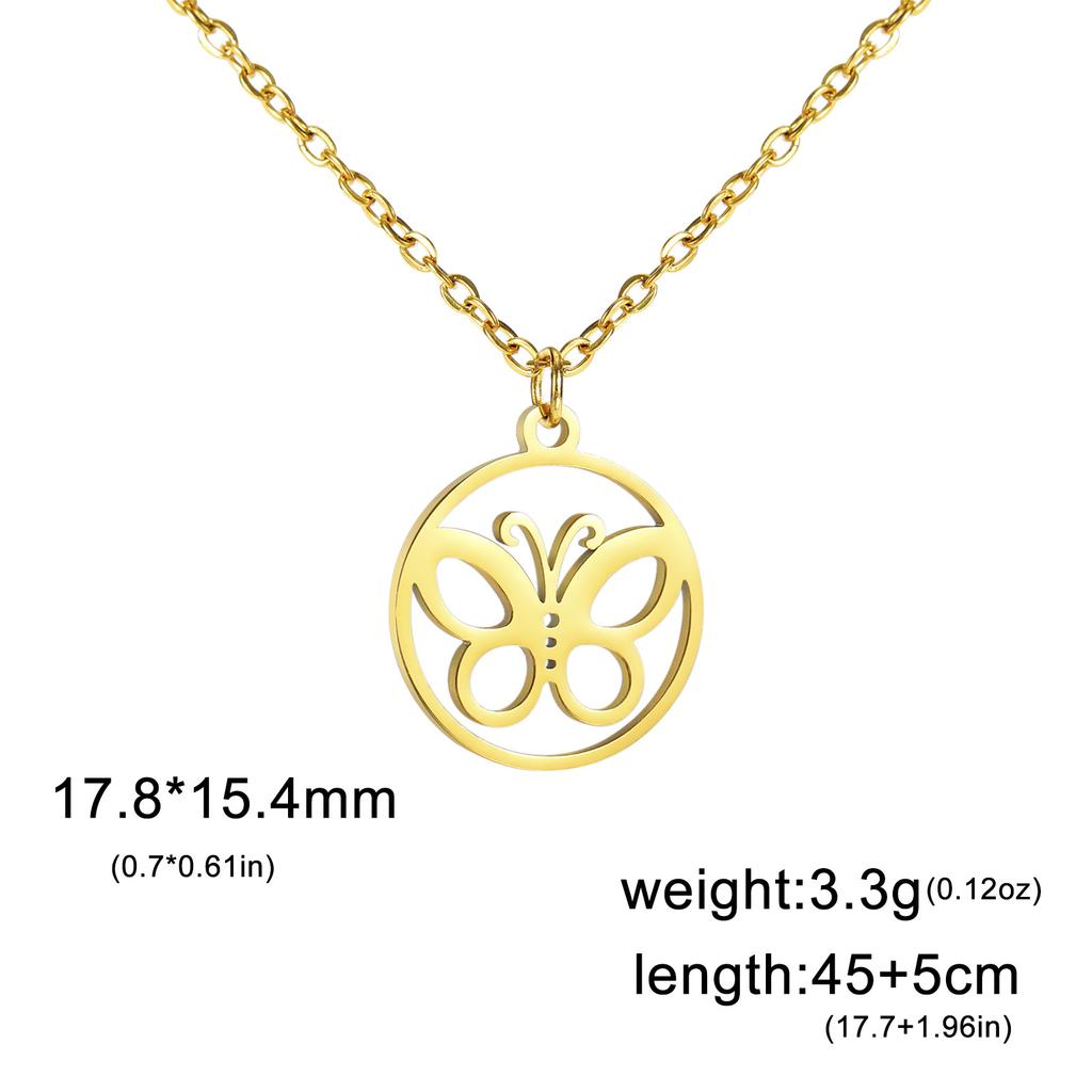 Butterfly Pendant Necklace for Women Stainless Steel Necklace Jewelry Clavicle Chain Ladies Wedding Gifts Accesorios Para Mujer