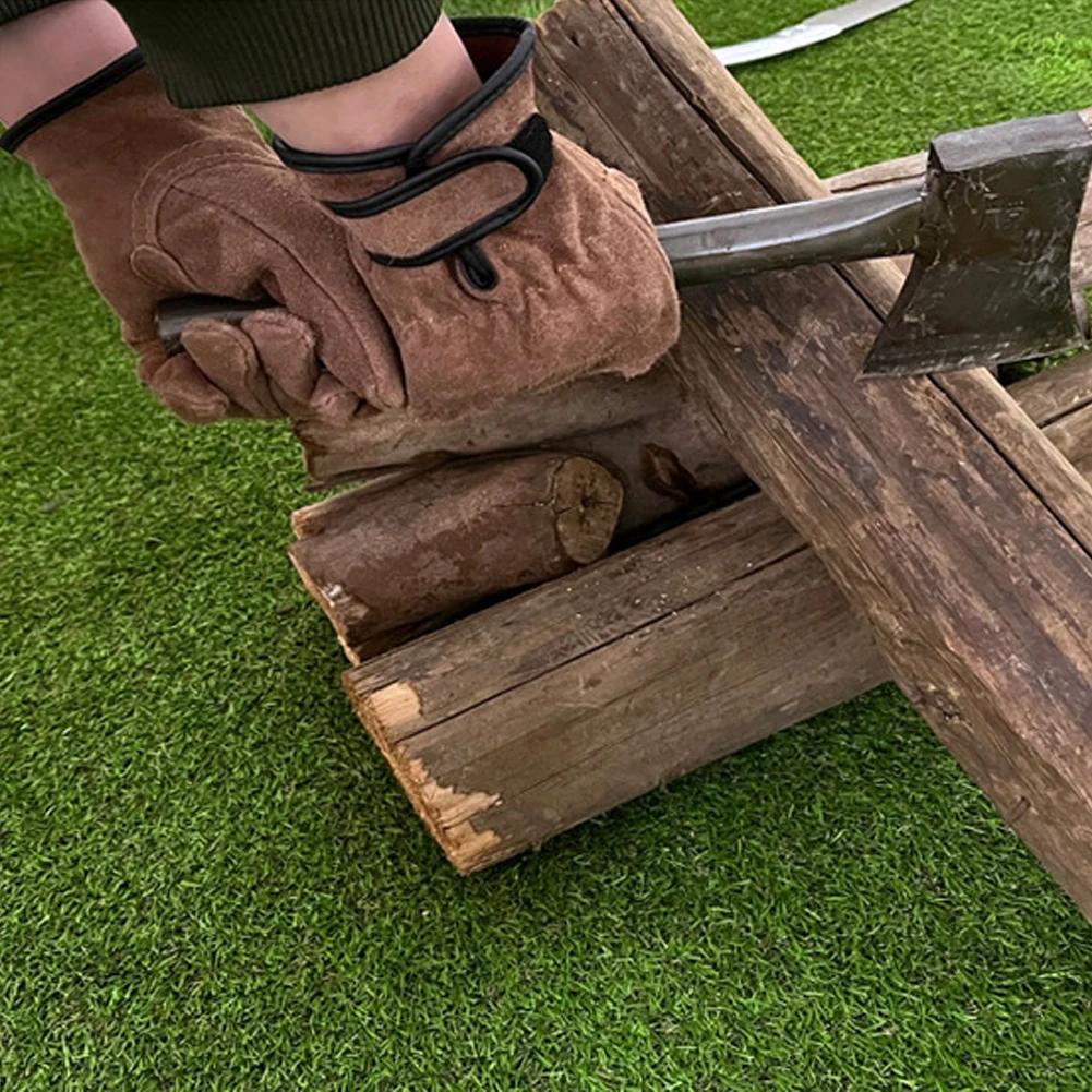 Outdoor Protective Gardening Gloves Yard Cleaning Floral Garden Leather Anti Thorn and Weed Protection Labor Gloves 1 Pairs