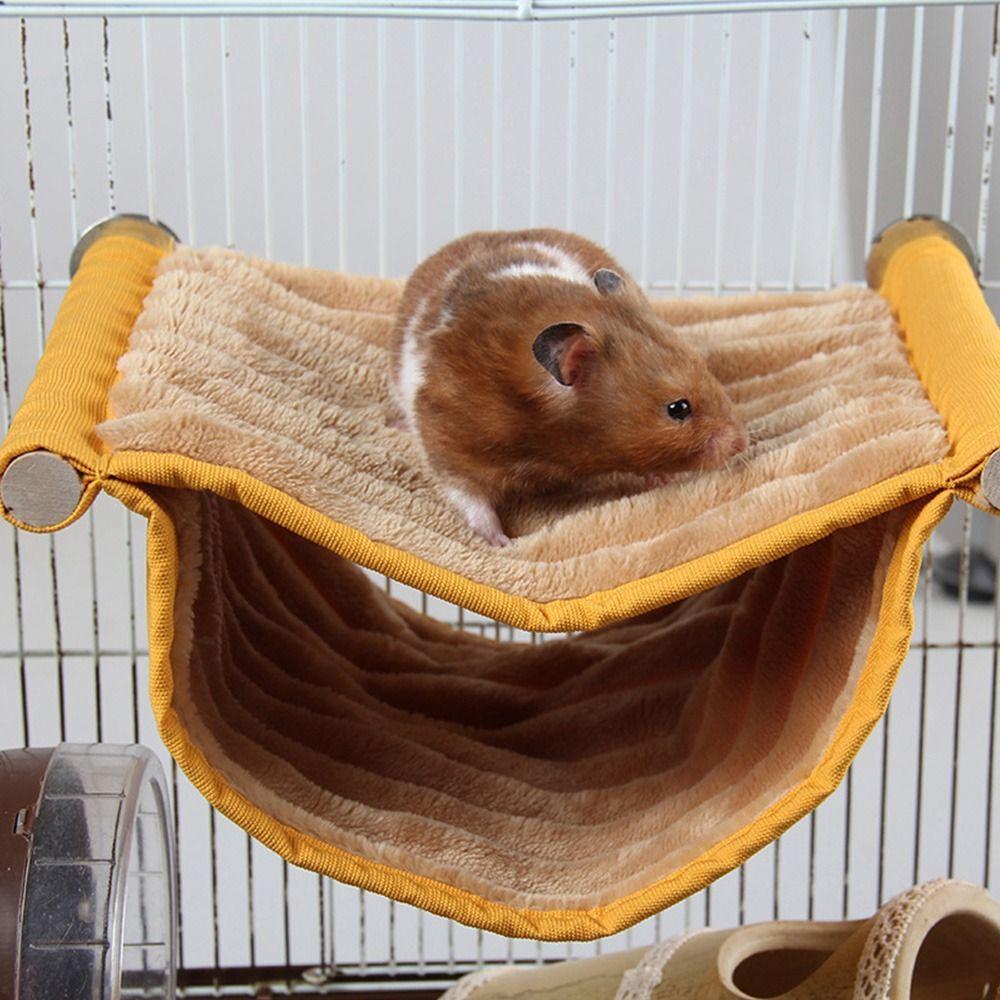 1PC Hamster Hammock House Mouse Rat Hanging Swing Warm Sleeping Bed Small Pet Animal Double Layer Cage Tent Hut Nest Warm Mat