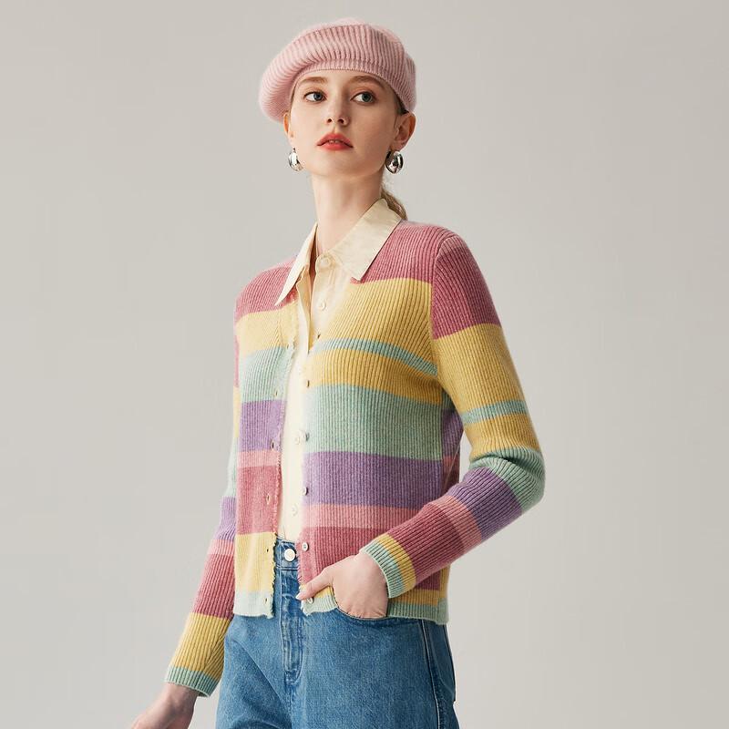 Zhaojun Women's Dopamine Brushed Cashmere V-Neck Cardigan