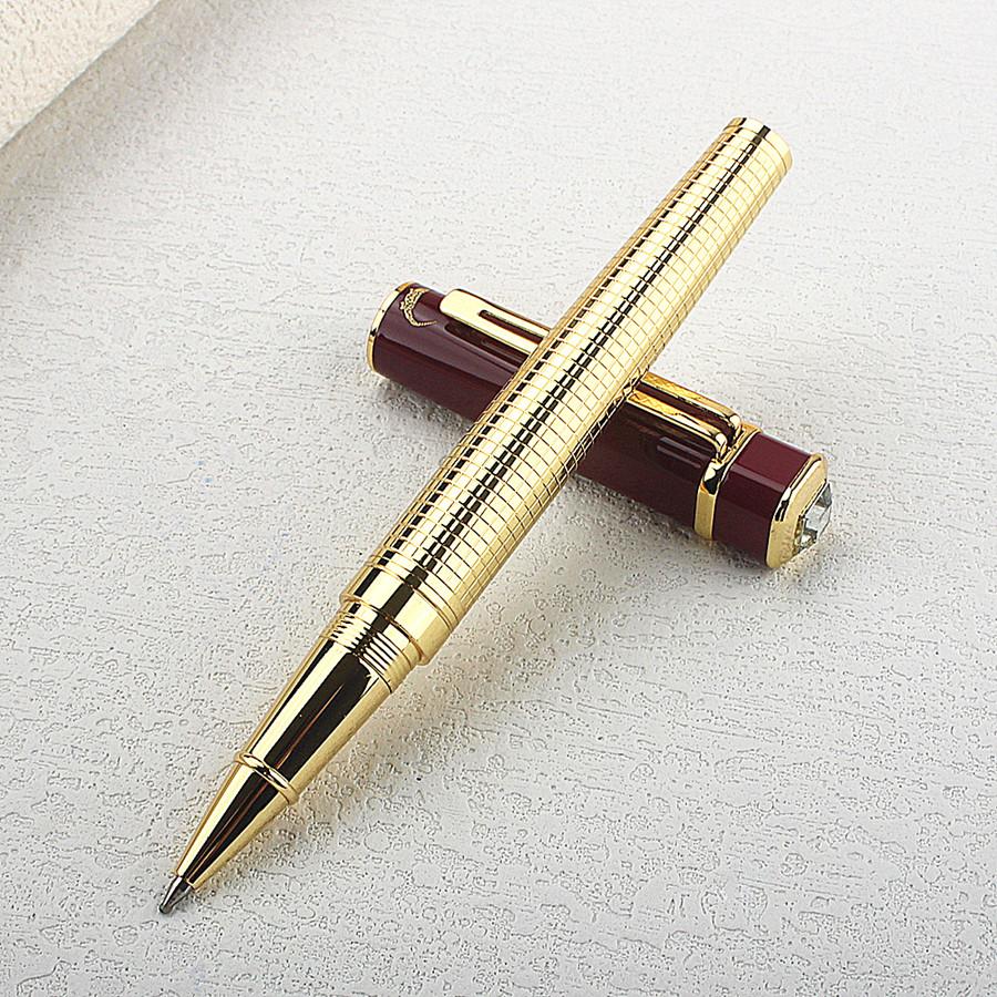 4PCS Vintage Luxurious Metal Diamond Rollerball Pen Colored Metal M Point 0.7 Ballpoint Pen Gift