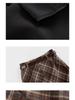 Melanoid Retro Plaid High-Waist Wool Skirt - Women's Trendy Slimming Comfort for Spring/Autumn 2026