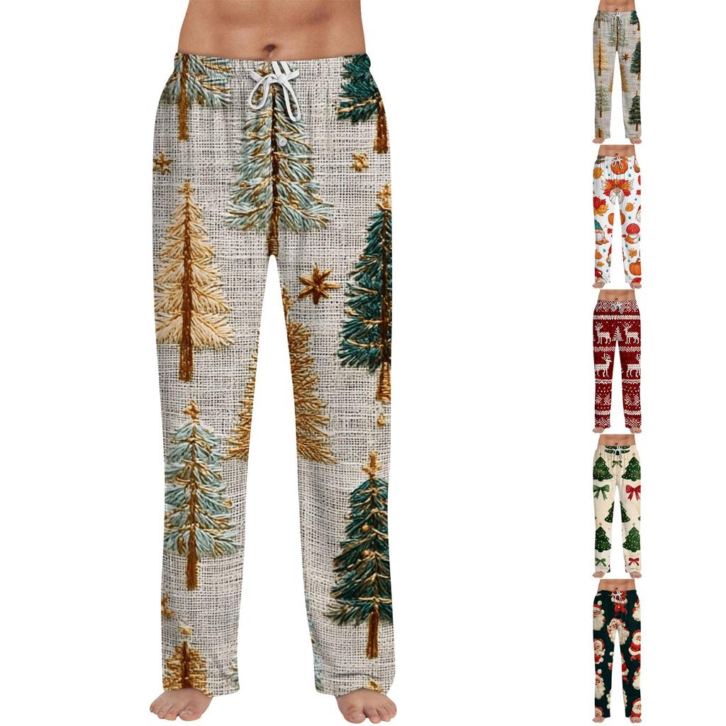 Men's Christmas Print Pajama Pants for Casual Lounging and Sleep