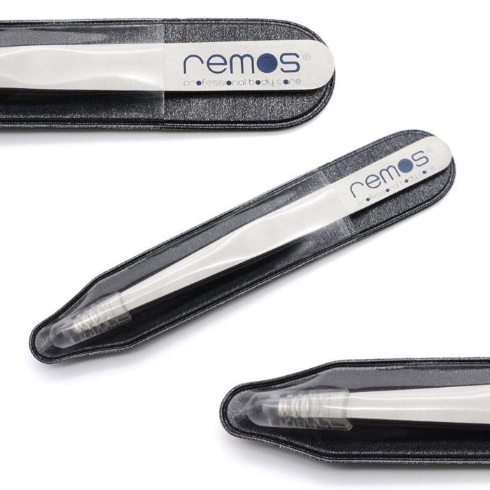 Pince à épiler pour sourcils avec pointe ronde inox