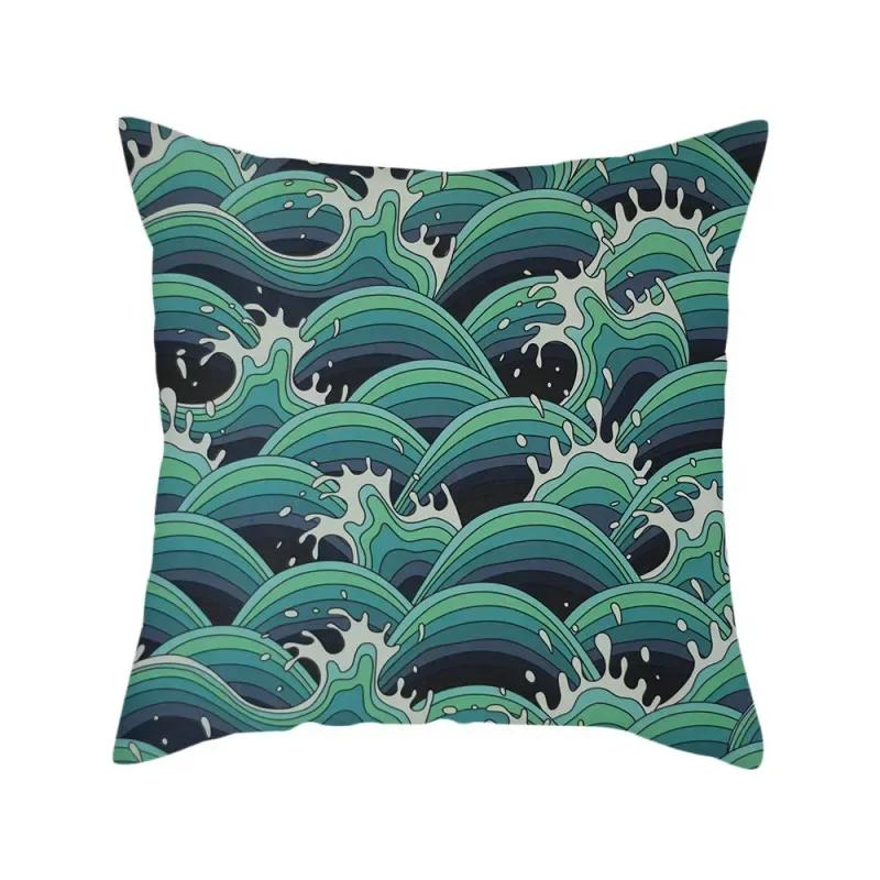 Wave Pattern Decorative Polyester Cushion Cover Throw Sofa Bed Couch Decorative Pillow Case Home Decor 45X45CM Fundas De Cojin