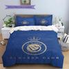 Al-Nassr FC Muster Bettwäsche, Steppbett Set Bettbezug Kissenbezug Zuhause Geburtstagsgeschenk(1 Bettbezug + 2 Kissenbezüge, ohne Füllung)