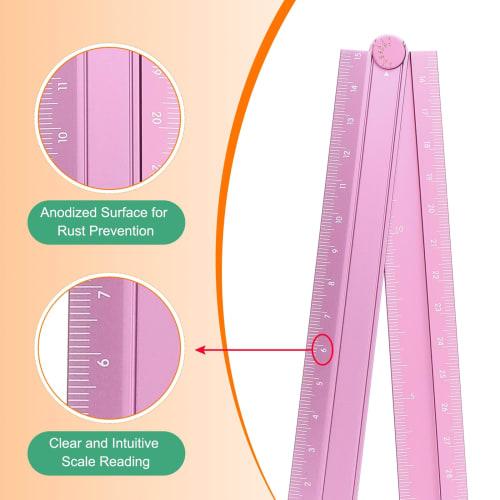 uxcell 30cm Folding Straight Ruler, Metric Aluminum Alloy Protractor, Foldable Angle Ruler, Geometry Measuring Tool for Architects, Artists, and Offic
