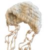 Women Hat Solid Color Rabbit Fur Blend Tassel Knit Hat Comfortable Stretch Fit Autumn Winter Skiing Warm Hat