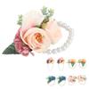 2Pcs/Bag Bridesmaid Wrist Flower Artificial Hand Flower for Wedding Anniversary Cocktail Party